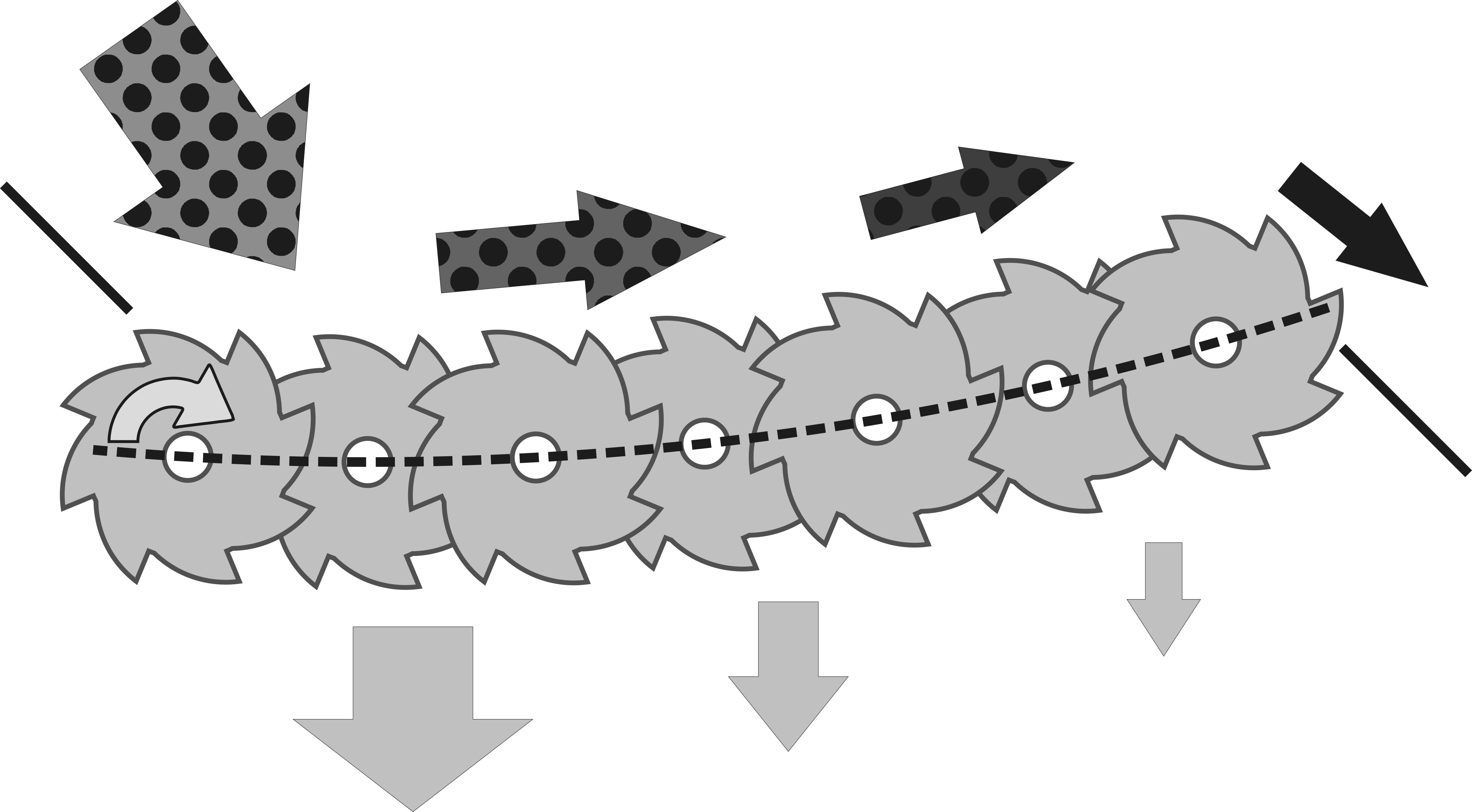 disc separator with arc axle arrangement