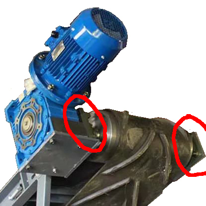 incorrect motor-reducer installation photo