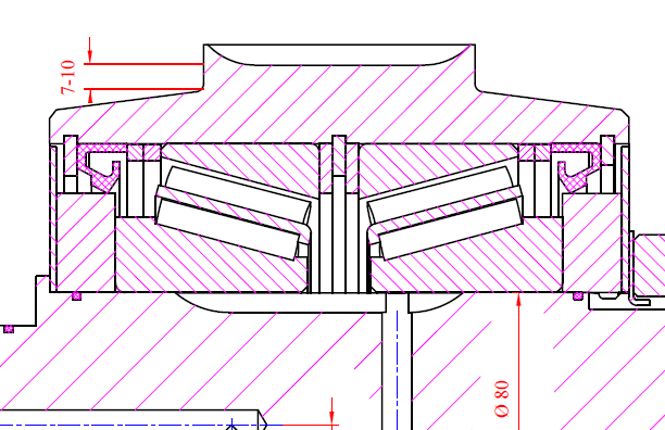 conical sides of a pellet mill roller